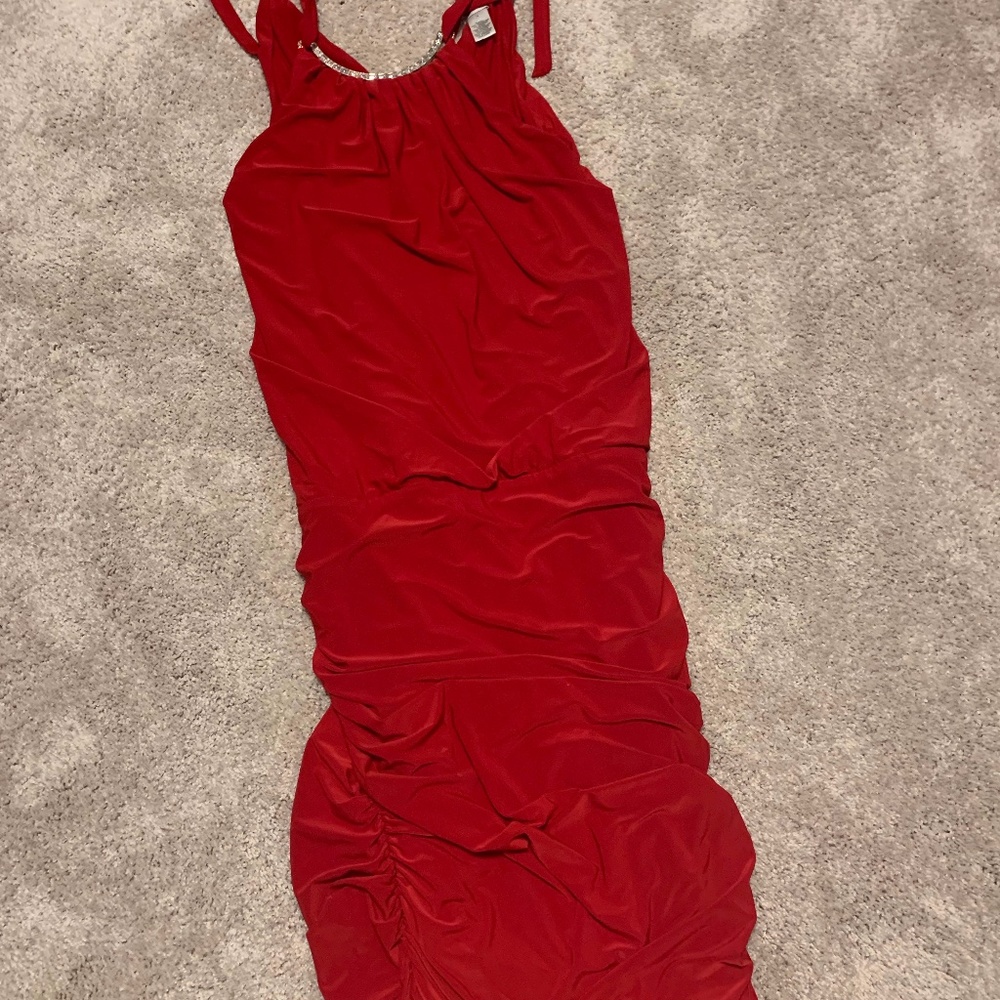 Red cocktail dress